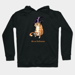 Me on Halloween - Sad Meme Witch Cat Hoodie